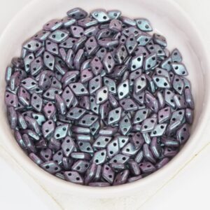 4x6.5 mm Diamond beads Polychrome Orchid Aqua x 5 g