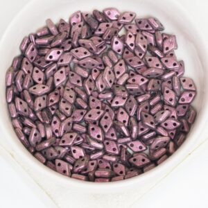 4x6.5 mm Diamond beads Polychrome Pink Olive x 5 g