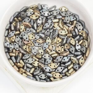 4x6.5 mm Diamond beads Matte Metallic Leather x 5 g