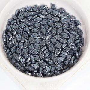 4x6.5 mm Diamond beads Jet Hematite x 5 g