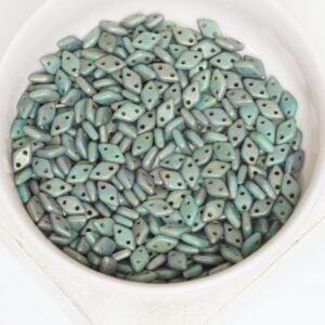 4x6.5 mm Diamond beads Turquoise Copper Picasso x 5 g