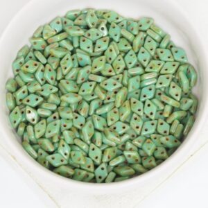 4x6.5 mm Diamond beads Turquoise Picasso x 5 g