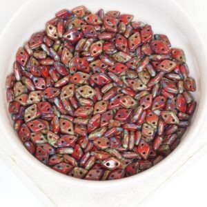 4x6.5 mm Diamond beads Opaque Red Picasso x 5 g