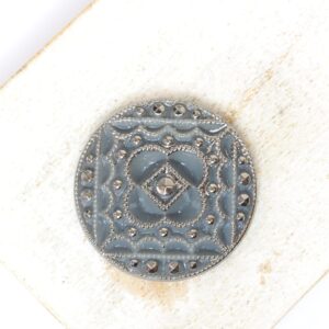 27 mm  Sweet Margaretha handmade glass cabochon Dark Grey with Silver Wash x 1 pc(s)