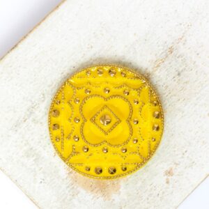 27 mm  Sweet Margaretha handmade glass cabochon Golden Yellow wit Gold Wash x 1 pc(s)