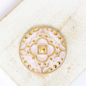 27 mm  Sweet Margaretha handmade glass cabochon Light Rose with Gold Wash x 1 pc(s)