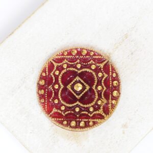 27 mm  Sweet Margaretha handmade glass cabochon Transparent Fuchsia with Gold Wash x 1 pc(s)