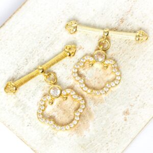 22x25 mm Eye of the day Toggle Clasp Gold-colored x 2 pc(s)