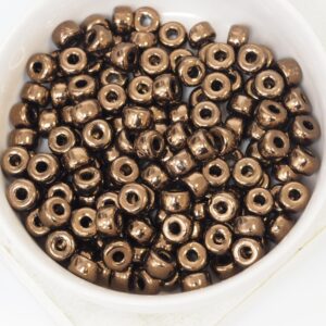 2/0 Matubo Seed beads Jet Bronze x 20 g