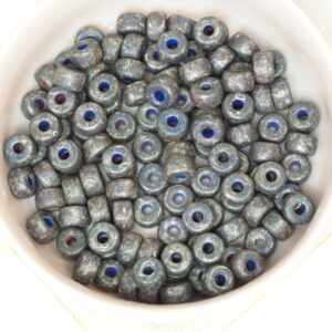 2/0 Matubo Seed beads Opaque Blue Picasso Matte x 20 g