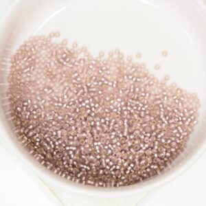 15/0 Miyuki seed beads 12F Matte Silver Lined Smoky Amethyst x 5 g