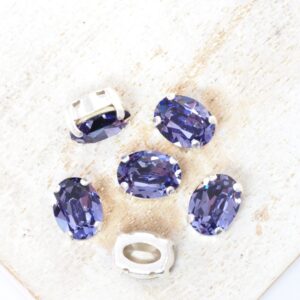6x8 mm Preciosa Fancy Oval Cabochon Tanzanite in Silver-colored setting x 6 pc(s)