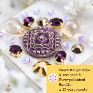 Sweet Margaretha Glass bead & Fire-polished Bundle x 13 components