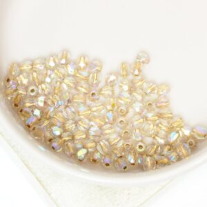 3 mm Fire-polished round beads Crystal AB - Copper Lined x 100 pc(s)