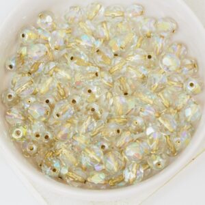 6 mm Fire-polished round beads Crystal AB Brown Lined x 40 pc(s)