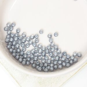 3 mm Round Glass beads Transparent Pearl Vapor 100 x  pc(s)