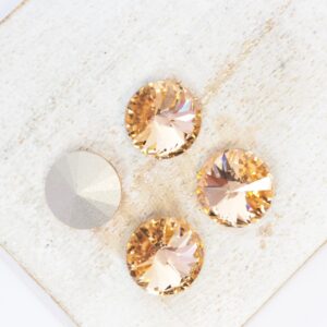 10 mm Preciosa rivoli Light Peach x 4 pc(s)