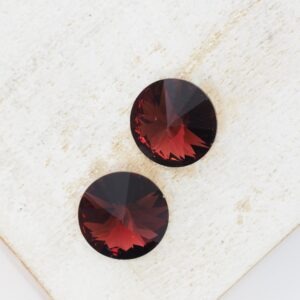 12 mm Preciosa rivoli Burgundy  x 2 pc(s)