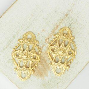 18x28 mm Margaretha Filigree Gold-colored x 2 pc(s)