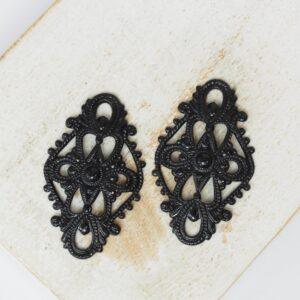 18x28 mm Margaretha Filigree Gunmetal Black x 2 pc(s)