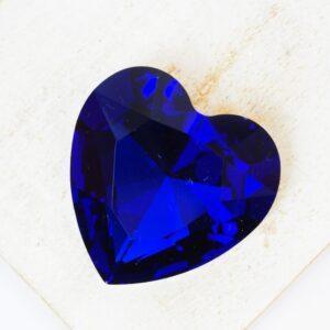 27 mm heart glass cabochon Capri Blue x 1 pc(s)