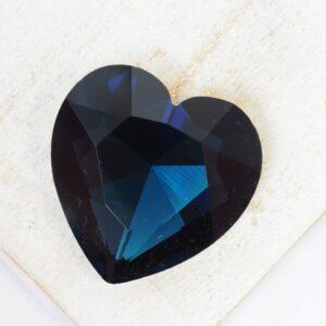 27 mm heart glass cabochon Montana x 1 pc(s)