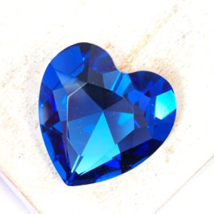 27 mm heart glass cabochon Sapphire x 1 pc(s)