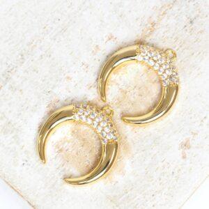 15x16 mm Celestial Moon Charm Gold-colored x 2 pc(s)