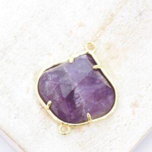 21x22 mm Soft Petal Connector Amethyst Gold-colored x 1 pc(s)