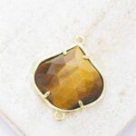21x22 mm Soft Petal Connector Tiger Eye Gold-colored x 1 pc(s)