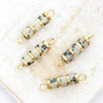 4.5x17 mm Oriental Connector Dalmatian Stone Gold-colored x 4 pc(s)