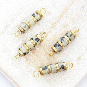 4.5x17 mm Oriental Connector Dalmatian Stone Gold-colored x 4 pc(s)