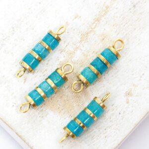 4.5x17 mm Oriental Connector Moss blue Gold-colored x 4 pc(s)