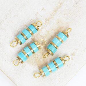 4.5x17 mm Oriental Connector Turquoise Gold-colored x 4 pc(s)
