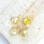 6.5x11 mm Drop Charm Light Topaz AB Gold-colored x 4 pc(s)