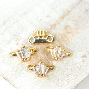 6x10 mm Crown 2 Hole Spacer Bar Gold-colored x 4 pc(s)