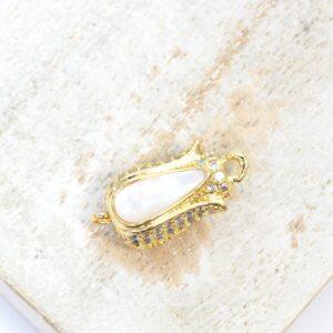 9.5x19mm Tulip Shine Box Clasp Gold-colored x 1 pc(s)