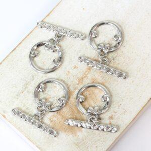 22x25 mm Eye of the day Toggle Clasp Platinum-colored x 2 pc(s)