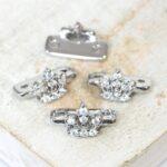 7x12 mm Petal Wing 2 Hole Spacer Bar Platinum-colored x 4 pc(s)