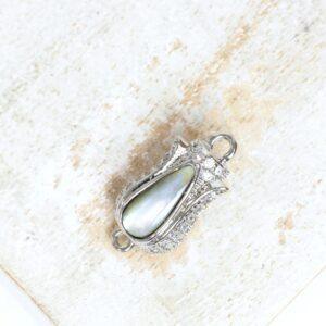 9.5x19mm Tulip Shine Box Clasp Platinum-colored x 1 pc(s)
