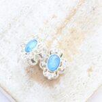 11x12.5 mm Secret Mirror Azure charm Silver-colored x 2 pc(s)