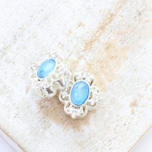 11x12.5 mm Secret Mirror Azure charm Silver-colored x 2 pc(s)