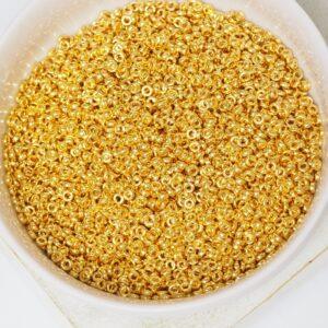 Miyuki spacer beads 191 24kt Gold Plated x 5 g