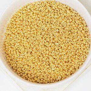 Miyuki spacer beads 4202 Duracoat Galvanized Gold x 10 g