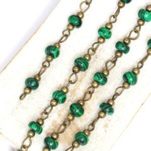 Decoration Chain with Flat Mawsitsit beads Antique bronze x 1 m