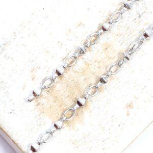 2.3 mm Elegant Pyramid Chain Platinum-colored x 50 cm