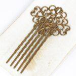 37x64 mm Liane Hair Comb Antique bronze x 2 pc(s)