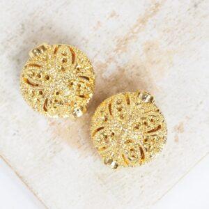 14x15 mm Floral Metal Bead Gold-colored x 2 pc(s)