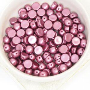 6 mm 2-hole Cabochon Alabaster Pastel Burgundy x 25 pc(s)