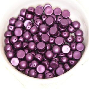 6 mm 2-hole Cabochon Alabaster Pastel Bordeaux x 25 pc(s)